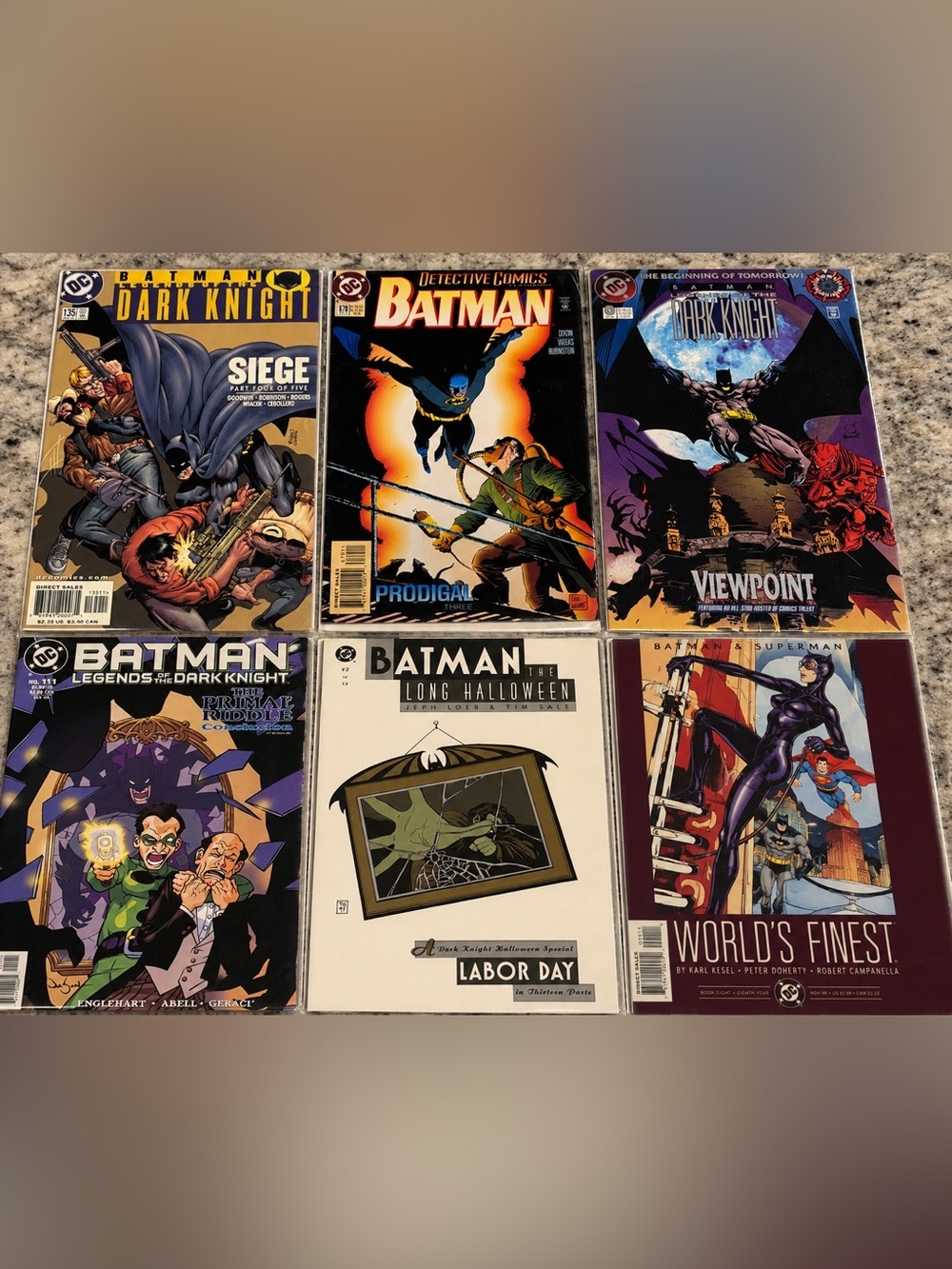 Vintage 1994+ 6pc Set Dc Batman Comic Books